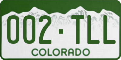 CO license plate 002TLL