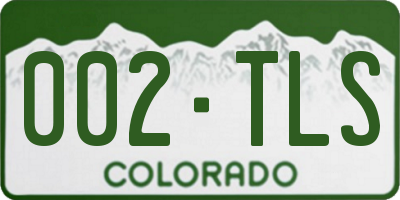 CO license plate 002TLS