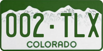 CO license plate 002TLX