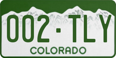 CO license plate 002TLY