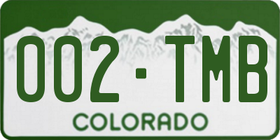 CO license plate 002TMB