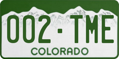 CO license plate 002TME