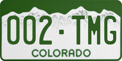 CO license plate 002TMG