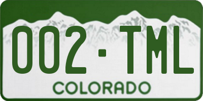 CO license plate 002TML