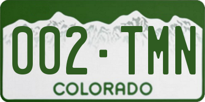 CO license plate 002TMN