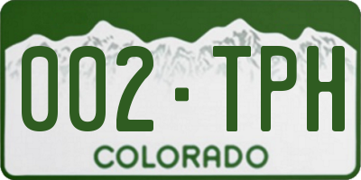 CO license plate 002TPH