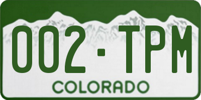 CO license plate 002TPM
