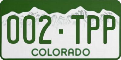 CO license plate 002TPP