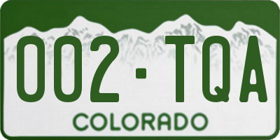 CO license plate 002TQA