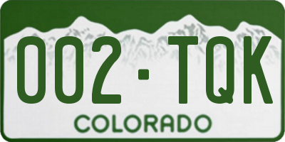 CO license plate 002TQK