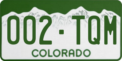 CO license plate 002TQM