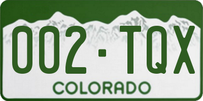 CO license plate 002TQX