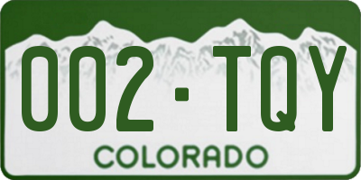 CO license plate 002TQY