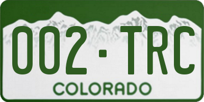 CO license plate 002TRC
