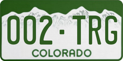 CO license plate 002TRG