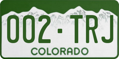 CO license plate 002TRJ