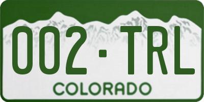 CO license plate 002TRL