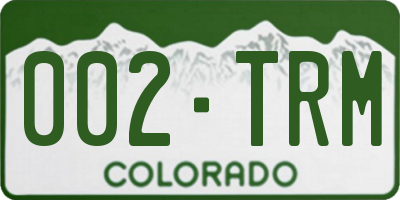 CO license plate 002TRM