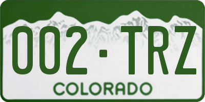 CO license plate 002TRZ