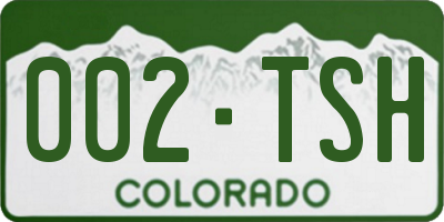 CO license plate 002TSH