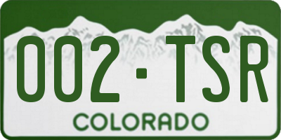 CO license plate 002TSR