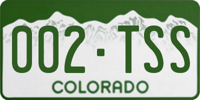 CO license plate 002TSS