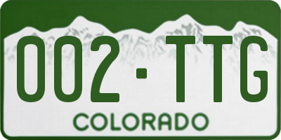 CO license plate 002TTG