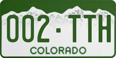 CO license plate 002TTH