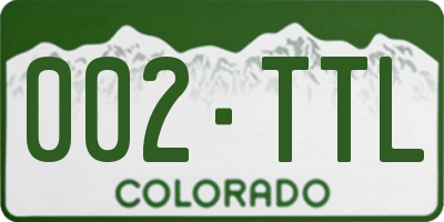 CO license plate 002TTL