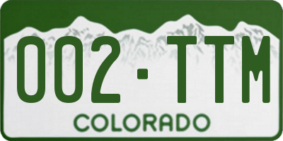 CO license plate 002TTM