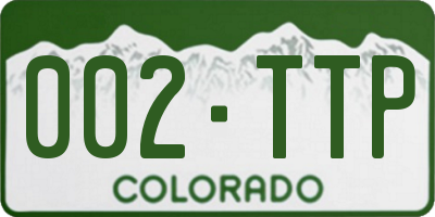 CO license plate 002TTP