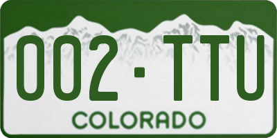 CO license plate 002TTU