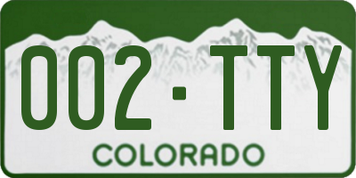 CO license plate 002TTY