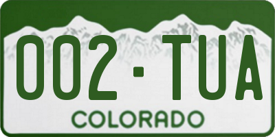 CO license plate 002TUA