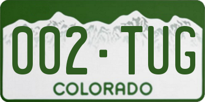 CO license plate 002TUG