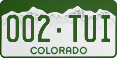 CO license plate 002TUI