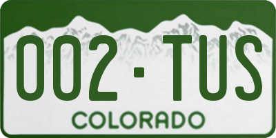 CO license plate 002TUS