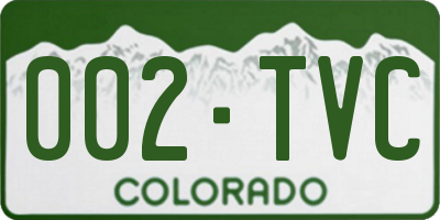 CO license plate 002TVC