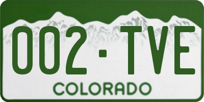 CO license plate 002TVE