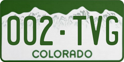 CO license plate 002TVG