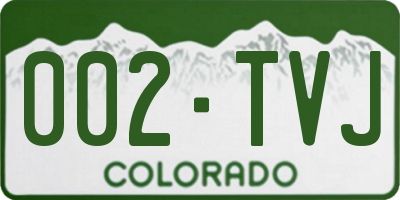 CO license plate 002TVJ