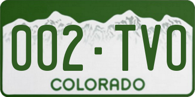 CO license plate 002TVO