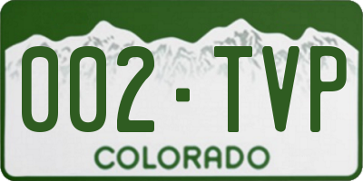 CO license plate 002TVP