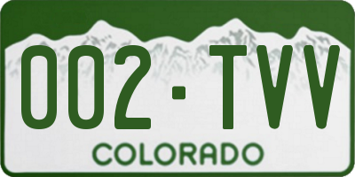 CO license plate 002TVV