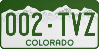 CO license plate 002TVZ