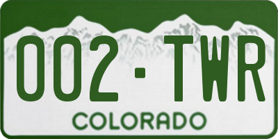 CO license plate 002TWR