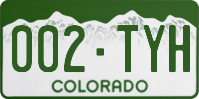 CO license plate 002TYH