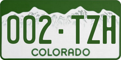 CO license plate 002TZH