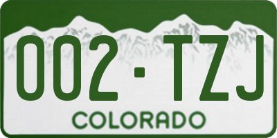 CO license plate 002TZJ