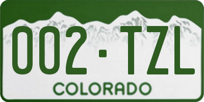 CO license plate 002TZL